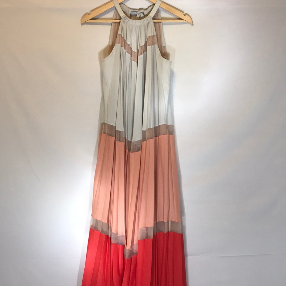 BCBGMAXAZRIA - Color block Pleated Dress